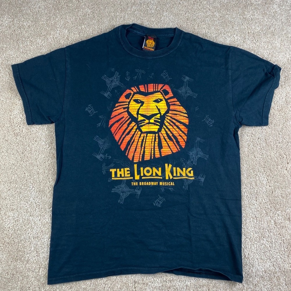 Disney The Lion King The Broadway Musical Graphic T-Shirt Mens Medium Black